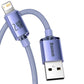 Baseus Crystal Shine kaabel USB-st Lightning-ile, 2.4A, 1.2m (lilla)