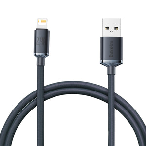 Baseus Crystal Shine-kabel USB till Lightning, 2,4A, 1,2m (svart)