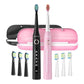 Sonic toothbrushes with head set and case FairyWill FW-507 (Black and pink)