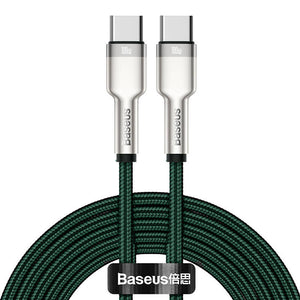 Kabelis USB-C uz USB-C Baseus Cafule, 100W, 2m (zaļš)