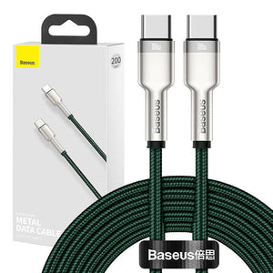Kabelis USB-C uz USB-C Baseus Cafule, 100W, 2m (zaļš)