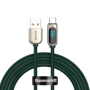 Baseus Display-kaabel USB-st Type-C-ks, 66W, 2m (roheline)