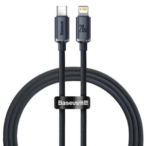 Baseus Crystal-kabel USB-C till Lightning, 20W, PD, 1,2 m (svart)