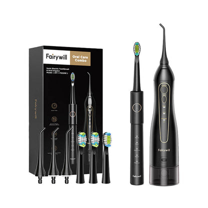 Sonic tandbørste med spidsesæt og vandflosser FairyWill FW-5020E + FW-E11 (sort)