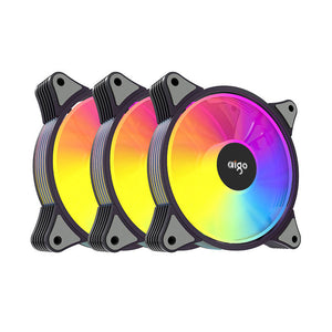 Tietokoneen tuuletinsetti 3in1 Aigo AR12 ARGB 120x120 (musta)