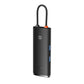 Hub 6w1 Baseus Lite Series USB-C til 2x USB 3.0 + USB-C PD + HDMI + SD/TF (sort)
