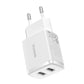 Baseus Kompakt Snabbladdare, 2x USB, 10,5W (vit)