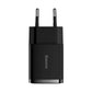 Baseus Kompakt Snabbladdare, 2x USB, 10,5W (svart)