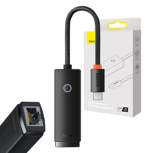 Netzwerkadapter Baseus Lite Series USB-C zu RJ45 (schwarz)