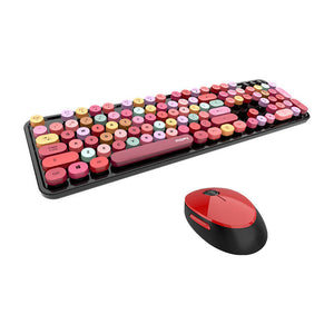 Bezvadu tastatūras un peles komplekts MOFII Sweet 2.4G (melns un sarkans)