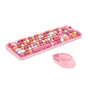 Bezvadu tastatūras un peles komplekts MOFII Sweet 2.4G (rozā)