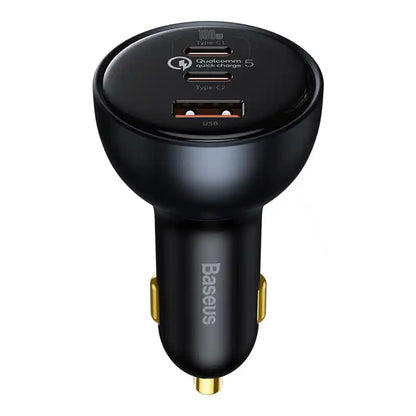Bil-laddare Baseus Qualcomm, USB, 2x USB-C, 160W (Grå)