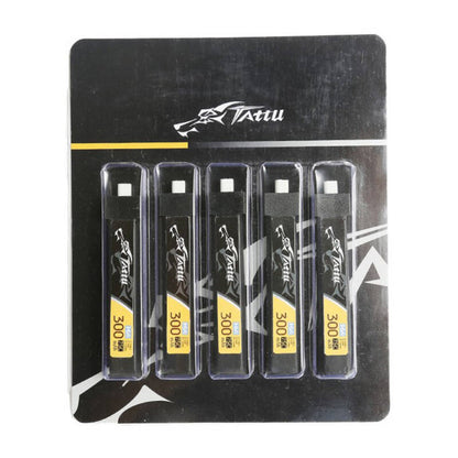 Tattu LiPo 300mAh 3.8V 75C 1S1P HV BT2.0.5 batteri (5 st)