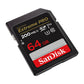 Memory card SANDISK EXTREME PRO SDXC 64GB 200/90 MB/s UHS-I U3 (SDSDXXU-064G-GN4IN)
