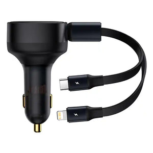 Bil-laddare Baseus Enjoyment med kabel USB-C + Lightning 3A, 30W (Svart)