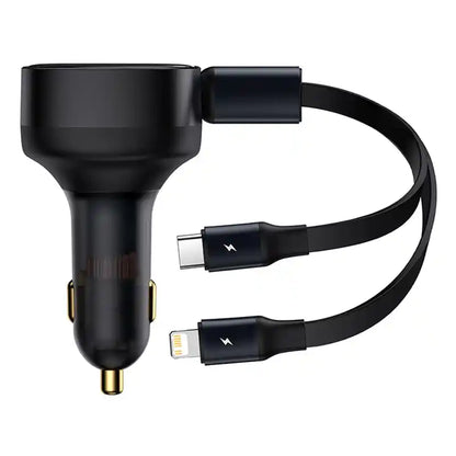 Bil-laddare Baseus Enjoyment med kabel USB-C + Lightning 3A, 30W (Svart)