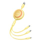 Baseus Bright Mirror 2, USB 3-i-1 kabel til micro USB / USB-C / Lightning 3,5A 1,1m (Gul)