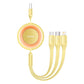 Baseus Bright Mirror 2, USB 3-i-1 kabel til micro USB / USB-C / Lightning 3,5A 1,1m (Gul)