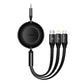 Baseus Bright Mirror 4, USB-C 3-in-1 -kaapeli micro USB:lle / USB-C:lle / Lightningille 100W / 3,5A 1,1m (musta)