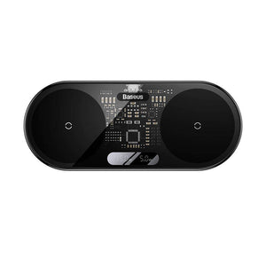 Dubbel Qi trådlös laddare Baseus Digital LED-display, 20W