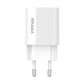 Network charger VFAN E01, 1x USB, 2.4A + Lightning cable (white)