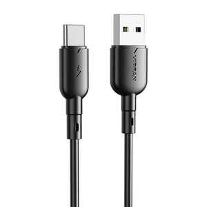 USB to USB-C cable VFAN Colorful X11, 3A, 1m (black)