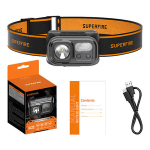 Headlamp Superfire HL23, 220lm, USB-C
