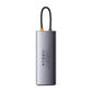 Hub 9in1 Baseus Metal Gleam Series, USB-C - 2x USB 3.0 + 2x HDMI + USB 2.0 + USB-C PD + Ethernet RJ45 + microSD/SD