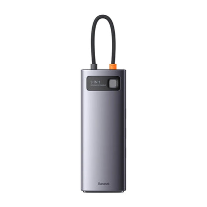 Hub 9in1 Baseus Metal Gleam Series, USB-C - 2x USB 3.0 + 2x HDMI + USB 2.0 + USB-C PD + Ethernet RJ45 + microSD/SD