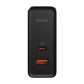 Wall charger Baseus GaN USB-C + USB, 100W + 1m cable (black)