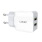 Wall charger LDNIO A2202, 2x USB, 12W (white)