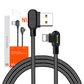 Leņķa USB Lightning kabelis Mcdodo CA-4674 LED, 0,5 m (melns)