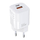 Sienas lādētājs Choetech, 33W, PD5006 A+C dubultais ports (balts)