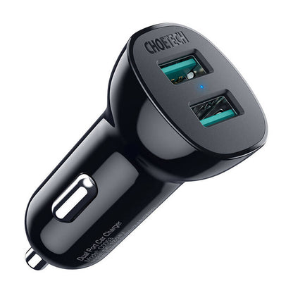 Choetech C0051 36W QC 3.0 automašīnas lādētājs (melns)