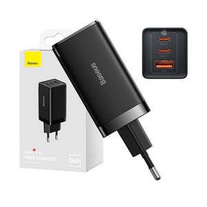 Wandladegerät Baseus GaN5 Pro 2xUSB-C + USB, 65W (schwarz)