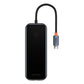 Hub 5in1 Baseus AcmeJoy -sarja USB-C:stä 2xUSB 3.0 + USB 2.0 + USB-C PD + RJ45 (tummanharmaa)