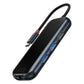Hub 5in1 Baseus AcmeJoy -sarja USB-C:stä 2xUSB 3.0 + USB 2.0 + USB-C PD + RJ45 (tummanharmaa)