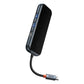 Hub 5in1 Baseus AcmeJoy -sarja USB-C:stä 2xUSB 3.0 + USB 2.0 + USB-C PD + RJ45 (tummanharmaa)