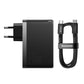 Väggladdare Baseus GaN5 Pro 2xUSB-C + USB, 140W (svart)