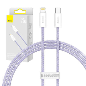 USB-C kaabel Lightning Baseus Dynamic 2 seeriale, 20W, 1m (lilla)