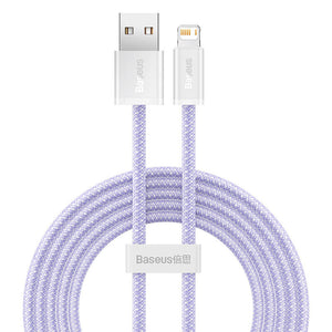 USB-kaabel Lightning Baseus Dynamic 2 seeriale, 2,4A, 2m (lilla)