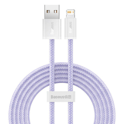 USB-kaabel Lightning Baseus Dynamic 2 seeriale, 2,4A, 2m (lilla)