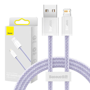 USB-kaabel Lightning Baseus Dynamic 2 seeriale, 2.4A, 1m (lilla)