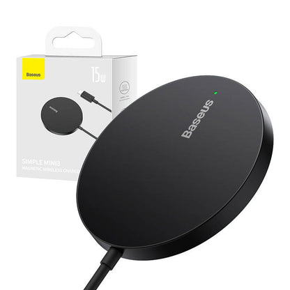 Magnētiskā bezvadu lādētāja Baseus Simple Mini3 15W (melna)