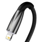 USB-kabel för Lightning Baseus Glimmer Series, 2,4A, 2m (Svart)