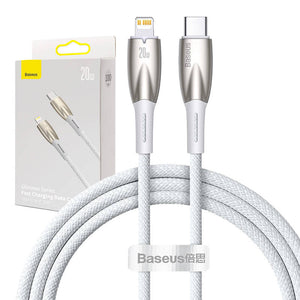 USB-C kaabel Lightning Baseus Glimmer seeriale, 20W, 1m (valge)