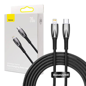 USB-C kaabel Lightning Baseus Glimmer seeriale, 20W, 2m (must)