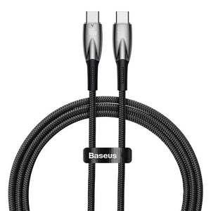 USB-C kaabel USB-C Baseus Glimmer seeriale, 100W, 1m (must)