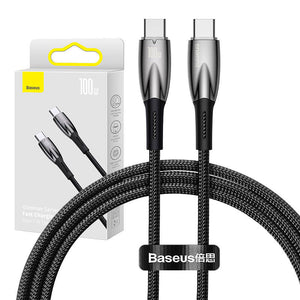 USB-C kaabel USB-C Baseus Glimmer seeriale, 100W, 1m (must)
