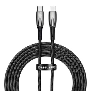 USB-C kaabel USB-C Baseus Glimmer seeriale, 100W, 2m (must)